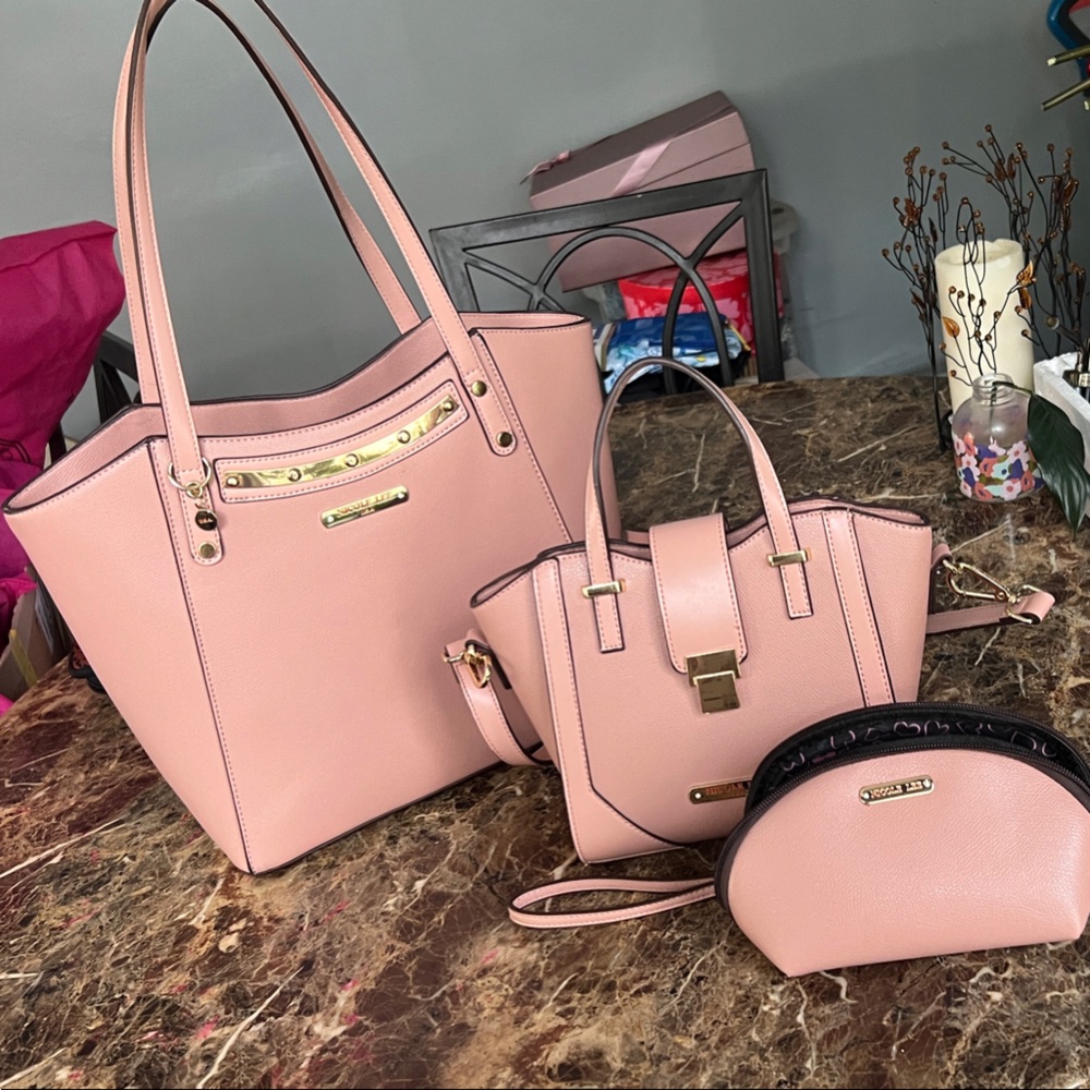 Nicole Lee Pink Tote Bag Set